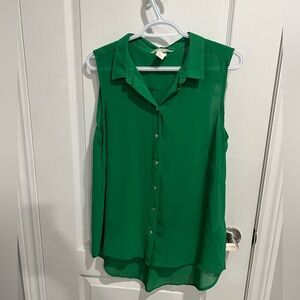 H&M Emerald Sleeveless Blouse